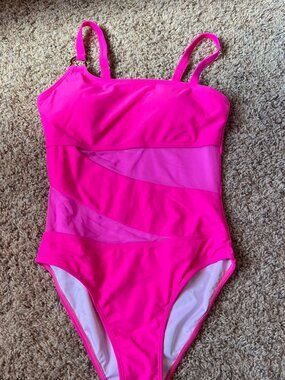Pink one piece bathing suit size small